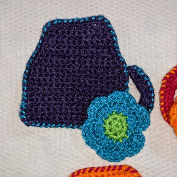 ☕ Coffee Cup Coasters Flower Crochet Set of 4 HANDCRAFTED GIFT! - Picture 10 of 12